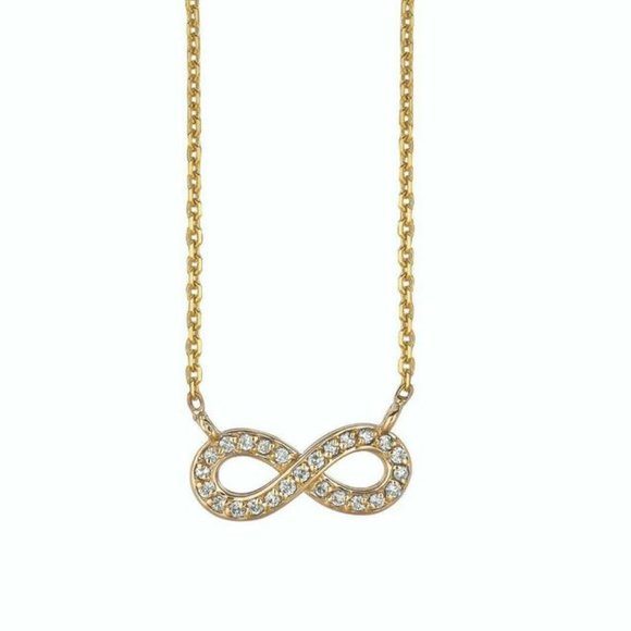 0.15 Carat Natural Diamond Infinity Necklace 14K